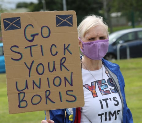 A nationalist protester at RAF Lossiemouth.