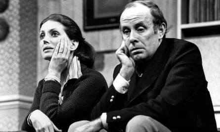 Gayle Hunnicutt with Richard Wilson in Dog Days, by Simon Gray, at the Oxford Playhouse, 1976.