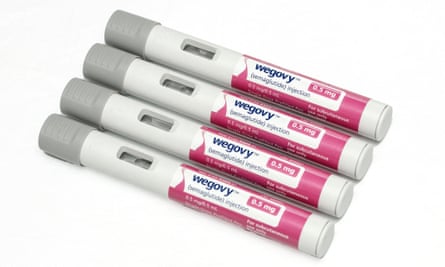 A row of four Wegovy pens. 