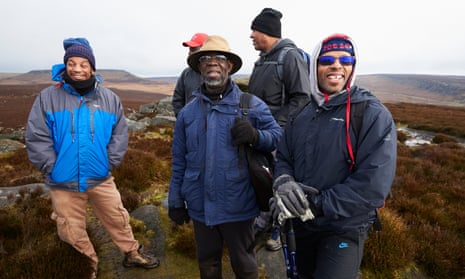 Top of the world … members of the black men’s walking group.