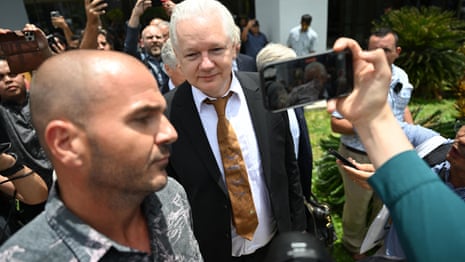 Live stream: Julian Assange leaves Saipan court a free man after sentencing – video