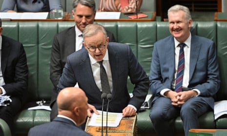 Anthony Albanese faces off with Peter Dutton at question time yesterday