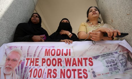 Indians at protest against the demonetisation