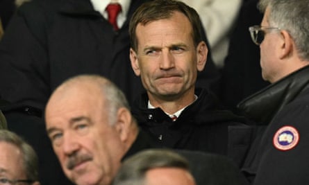 Dan Ashworth watching a game at Old Trafford