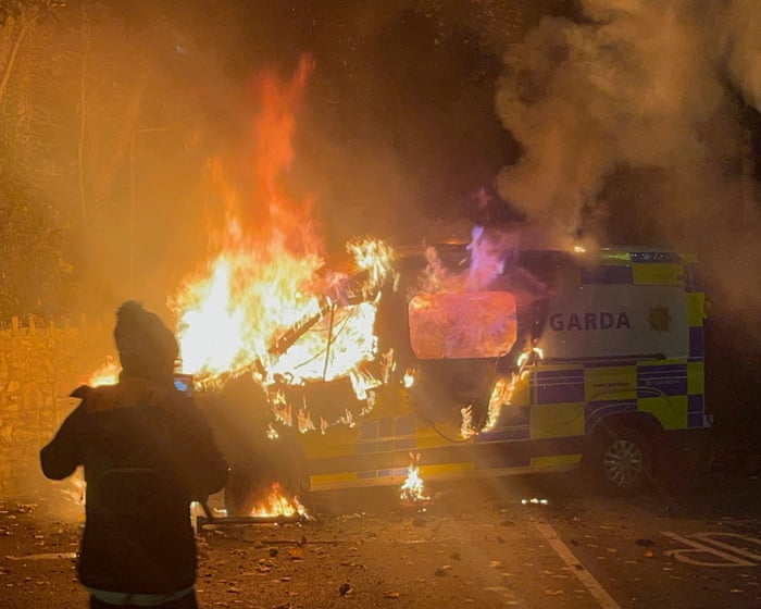 Dublin police condemn ‘thuggery’ after protest outside hotel housing asylum seekers turns violent