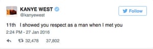 Kanye West tweets.