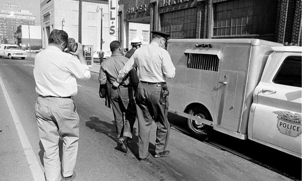 King being arrested in Birmingham, Alabama, in 1963.