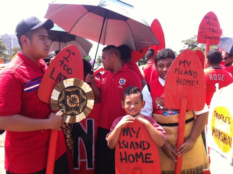 Members of Australia’s Tongan community at the Sydney people’s climate march.