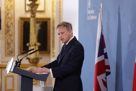 Grant Shapps speaking at Lancaster House this morning.