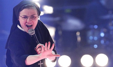 Sister Cristina Scuccia performs during the Italian version of The Voice in 2014