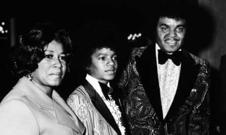Joe and Katherine Jackson with Michael at the Golden Globe awards, 1973.