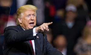 At a rally in Houston on Monday night, Trump repeated a baseless claim that Democrats “had something to do with” a migrant group trekking through Central America toward the US border.