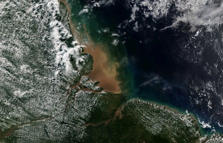Amazon River Spills into the Atlantic Ocean