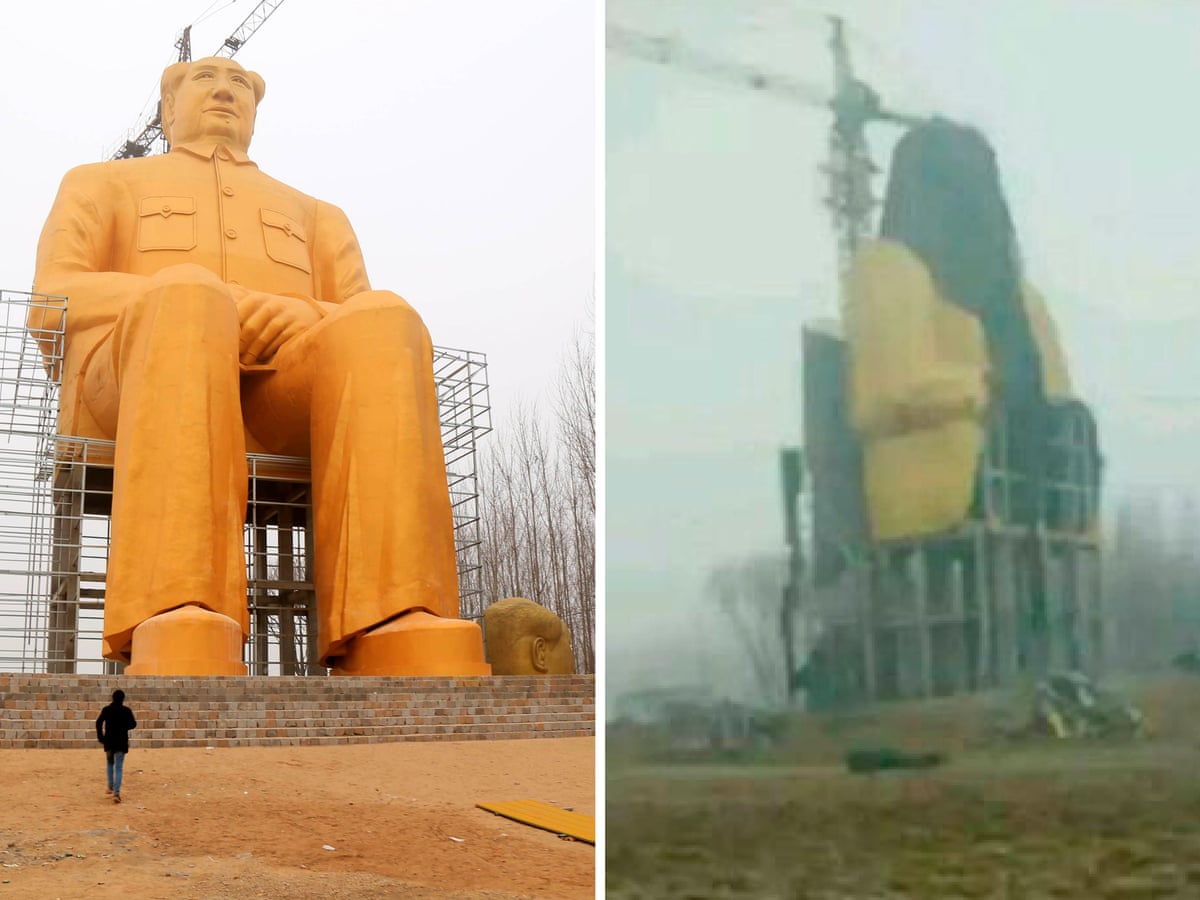 Mega Mao No More As Ridiculed Golden Statue Destroyed World News The Guardian