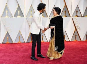 Actor Dev Patel and Anita Patel