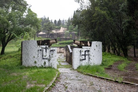 Newly painted graffiti at the entrance of the park
