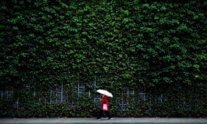 A woman walks in Vancouver.