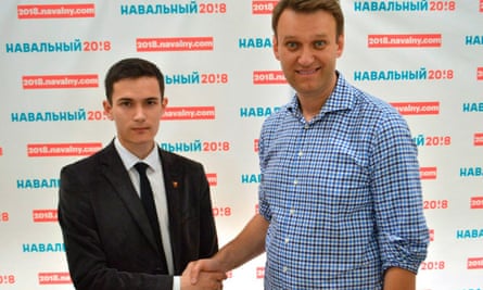 Mikhail Sokolov (left) with Alexei Navalny.