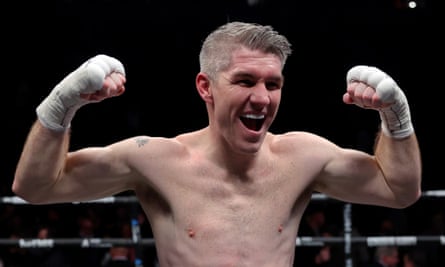 Liam Smith shows his delight after defeating Chris Eubank Jr