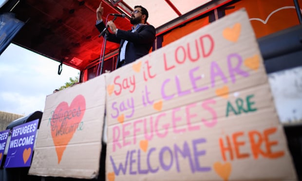 A ‘Refugees Welcome’ rally in  London in October 2021