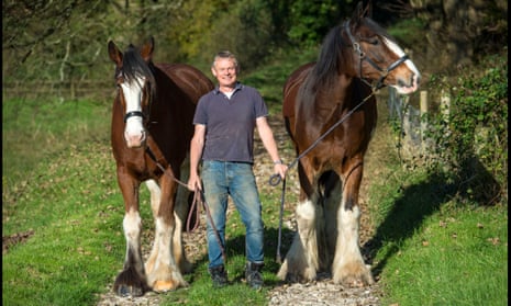 Actor Martin Clunes at his farm near Beaminster in Dorset. 