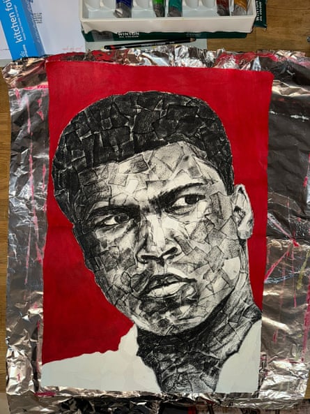 A portrait of Muhammad Ali by Obatoyinbo