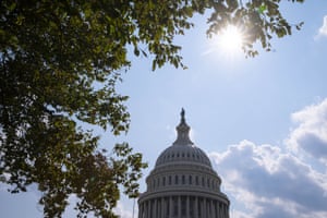 The exterior of the US Capitol is seen as Senate works to advance the bipartisan infrastructure bill.