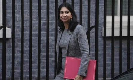 Suella Braverman attends a meeting in Downing Street on Tuesday