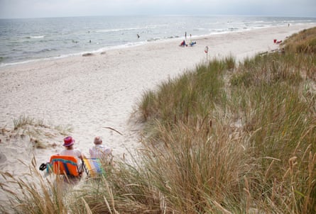 Beach and sand dunes at Sandhammaren, Sweden.