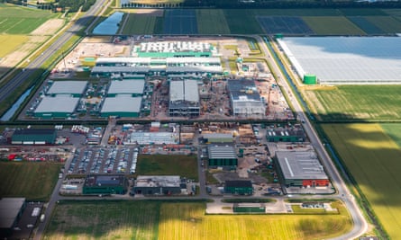 Datacentres and industrial complexes at in Medemblik, the Netherlands.