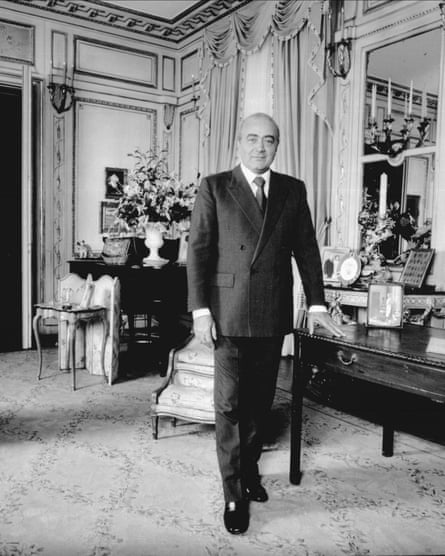 Mohamed Al Fayed at the former Paris home of the Duke and Duchess of Windsor, which he leased from 1986, and restored.