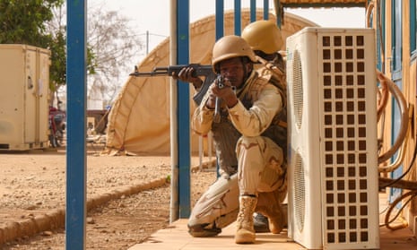 Burkinabé soldiers on a military training exercise outside Ouagadougou in March 2019