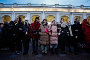 Protesters at a rally in St Petersburg