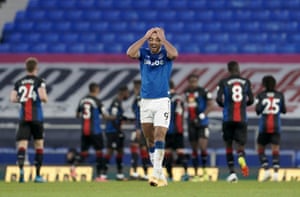 Dominic Calvert-Lewin of Everton reacts to the goal.