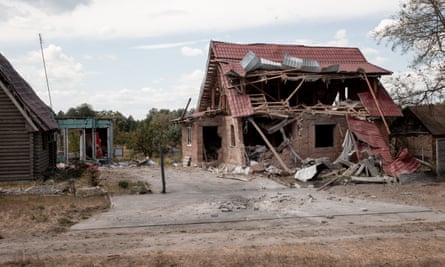 A badly damaged building
