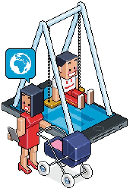 Illustration of a playground-finding app