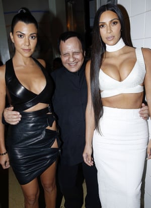 Kim Kardashian (right, with her sister Kourtney on the left) was one of many celebrities to pay tribute to Alaia on social media. “Simply the best!” she wrote on Instagram.