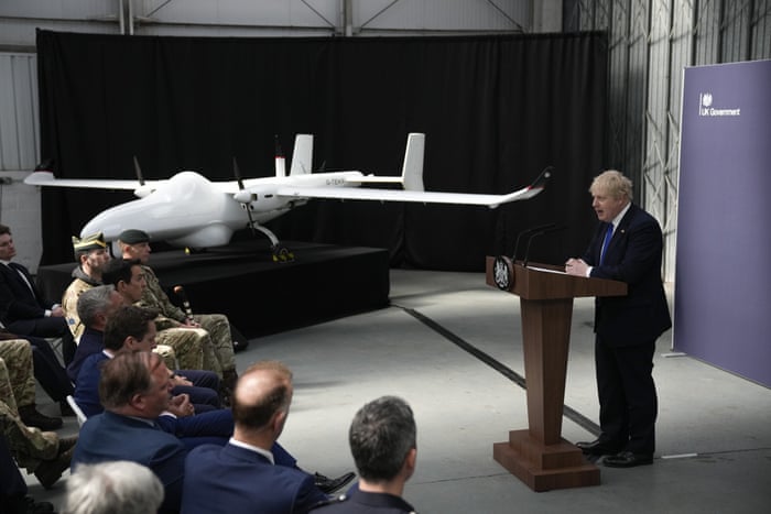 Boris Johnson delivering his speech at Lydd airport this morning.