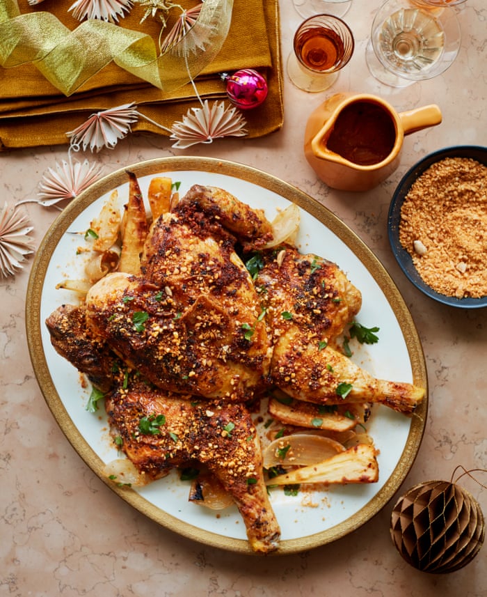 West African-spiced chicken, curry leaf carrots: Ottolenghi's Christmas feast – recipes | Food | The Guardian