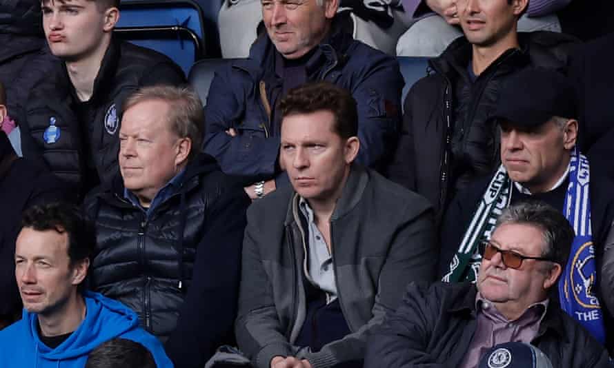 Nick Candy (centre), the possible new owner of Chelsea, during the Premier League match between Chelsea and Newcastle United at Stamford Bridge on 13 March 2022 in London.