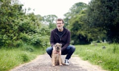 Nick Duerden with his border terrier, Missy.