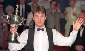 Stephen Hendry after beating Jimmy White 18-17 to win his fourth world crown in 1994. ‘I really had to force a smile because winning was my job.’