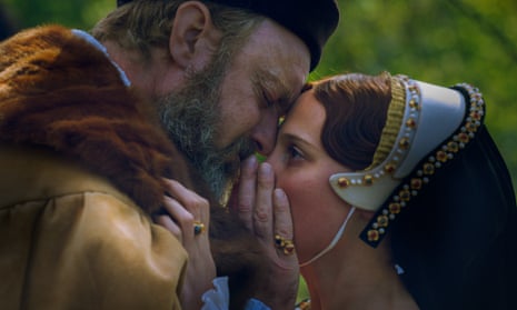 Jude Law as Henry VIII in Firebrand with Alicia Vikander.