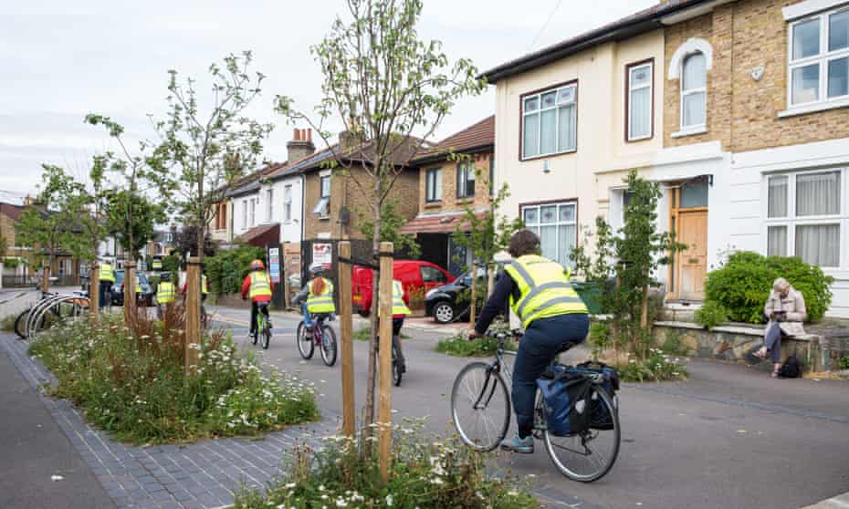 Cyclists in Waltham Forest, north-east London, where a ‘mini-Holland’ scheme has been installed.