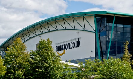 The Amazon distribution warehouse just outside Milton Keynes