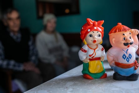 Ukrainian dolls brought to Poland from Mariupol by Shukh’s grandparents.