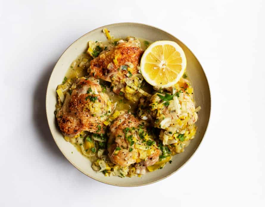 Nigel Slater’s chicken with leeks