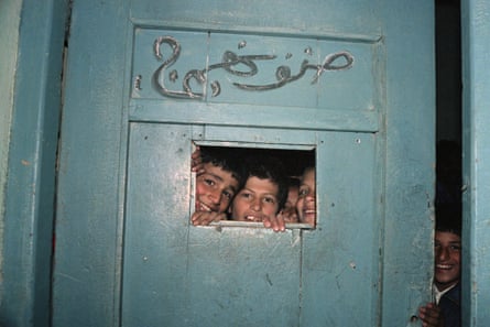 Boys playing in Kabul during a ceasefire in May 1992.