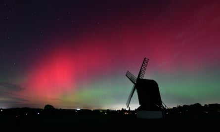The northern lights over Pitstone in Buckinghamshire on Thursday night