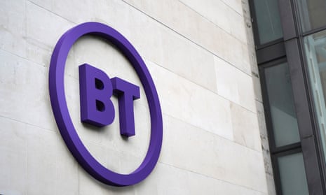 mauve coloured BT sign at head office